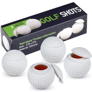 Golf Ball Shot Glasses - Fun 4 Pack Set