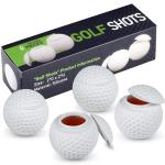 Golf Ball Shot Glasses - Fun 4 Pack Set