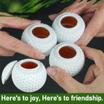 Golf Ball Shot Glasses - Fun 4 Pack Set