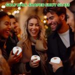Golf Ball Shot Glasses - 4 Pack with Brush