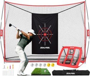ZEALFEEL 10x7ft Golf Practice Net and Accessories