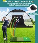 10x7FT Golf Practice Net with Tri-Turf Mat