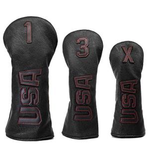 Black Golf Wood Head Covers Set for All Clubs