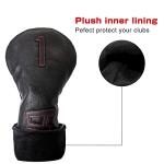 Black Golf Wood Head Covers Set for All Clubs