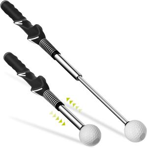 Retractable Golf Swing Aid with Rhythm Click Sound