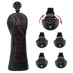 Black Golf Wood Head Covers Set for All Clubs