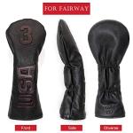 Black Golf Wood Head Covers Set for All Clubs