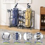 Golf Bag Storage Stand for 2 Bags & Gear