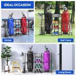 Golf Bag Storage Stand for 2 Bags & Gear
