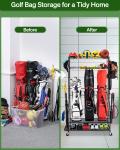 3-Bag Golf Storage Organizer for Garage