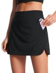 Women's High Waist Golf Skort in Black