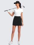 Women's High Waist Golf Skort in Black