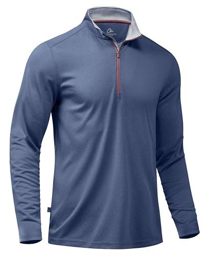 Men's Lightweight Quarter Zip Golf Pullover - Deep Blue