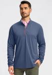 Men's Lightweight Quarter Zip Golf Pullover - Deep Blue
