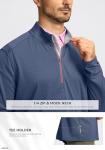 Men's Lightweight Quarter Zip Golf Pullover - Deep Blue