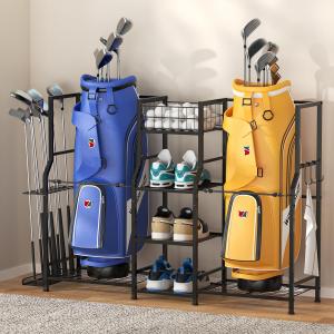 Golf Bag Storage Stand for 2 Golf Bags
