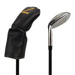Black Hybrid Iron Head Covers with Large Gold No