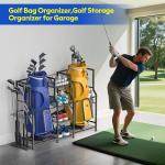 Golf Bag Storage Stand for 2 Bags and Gear