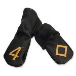 Black Hybrid Iron Head Covers with Large Gold No