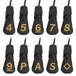 Black Hybrid Iron Head Covers with Large Gold No