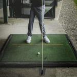 Golf Practice Plate with Alignment Stick Holder