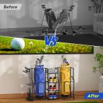 Golf Bag Storage Stand for 2 Bags and Gear