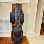 Classic Black Tan Leather Golf Bag – Made in USA