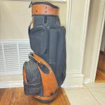Classic Black Tan Leather Golf Bag – Made in USA