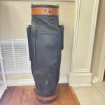 Classic Black Tan Leather Golf Bag – Made in USA