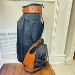 Classic Black Tan Leather Golf Bag – Made in USA