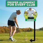 Stance Caddy Golf Stance and Alignment Training Aid – Setup Left & Right Handed - Proper Ball Position & Foot Placement Golf Aids/Tool – Pro Perfect Wedge to Driver – Portable Alignment Stick Mat