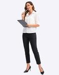 YYV Women's Golf Pants Stretch Work Ankle Pants High Waist Dress Pants with Pockets for Yoga Business Travel Casual(Black Medium)