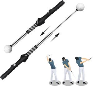 Retractable Golf Swing Trainer with Click Feature