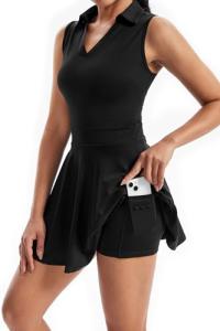 Women's Athletic Polo Golf Dress with Shorts