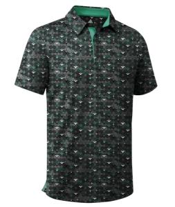 Men's Short Sleeve Golf Polo, Moisture-Wicking, Dark Green