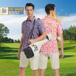 Men's Moisture-Wicking Golf Polo with American Flag