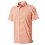 Men's Short Sleeve Golf Polo - Moisture Wicking, Orange Stripes