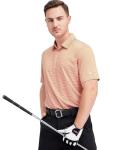 Men's Short Sleeve Golf Polo - Moisture Wicking, Orange Stripes