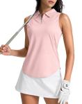 Women's Sleeveless Golf Polo Shirt - Pink