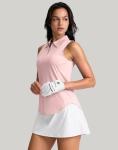 Women's Sleeveless Golf Polo Shirt - Pink