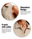 Women's Quick-Dry Sleeveless Golf Polo - Khaki