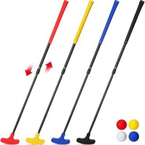 Hiboom Mini Golf Putters Set with 4 Balls