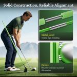 Golf Swing Trainer with Alignment Sticks and Angle Holder