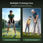Golf Swing Trainer with Alignment Sticks and Angle Holder