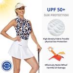 Soneven Women's Floral Golf Polo Top - XXL