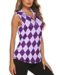 Koscacy Women's Zip Up Golf & Tennis Polo