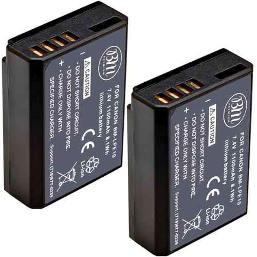 2 Canon LP-E10 Lithium Ion Batteries