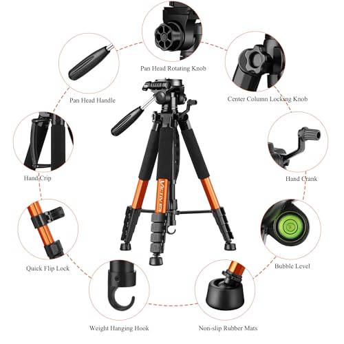 Lightweight 74" Camera Tripod for DSLR/SLR