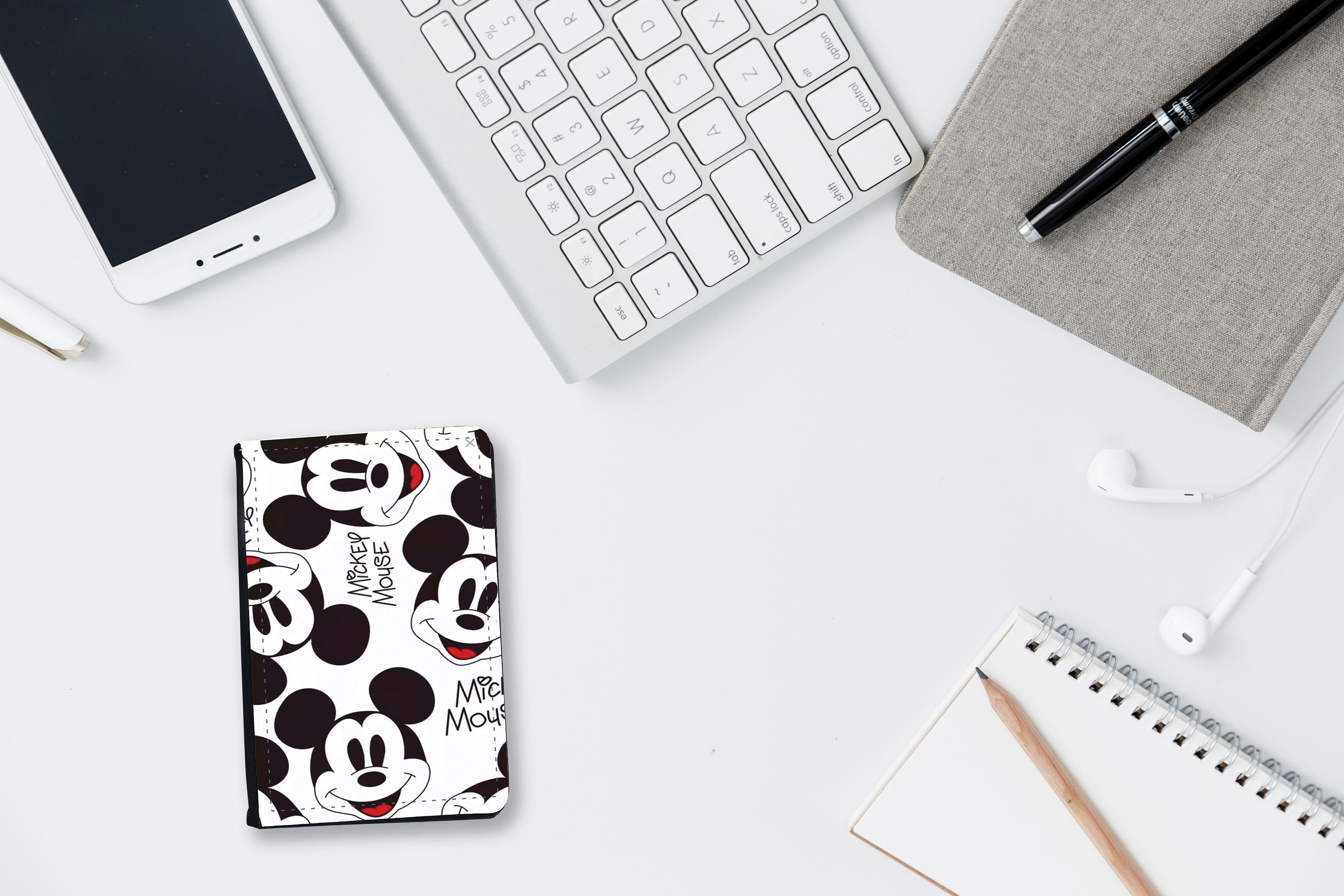 Custom Mickey Mouse Passport Cover & Luggage Tag Set