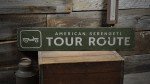 Rustic Wooden Travel Route Sign for Decor